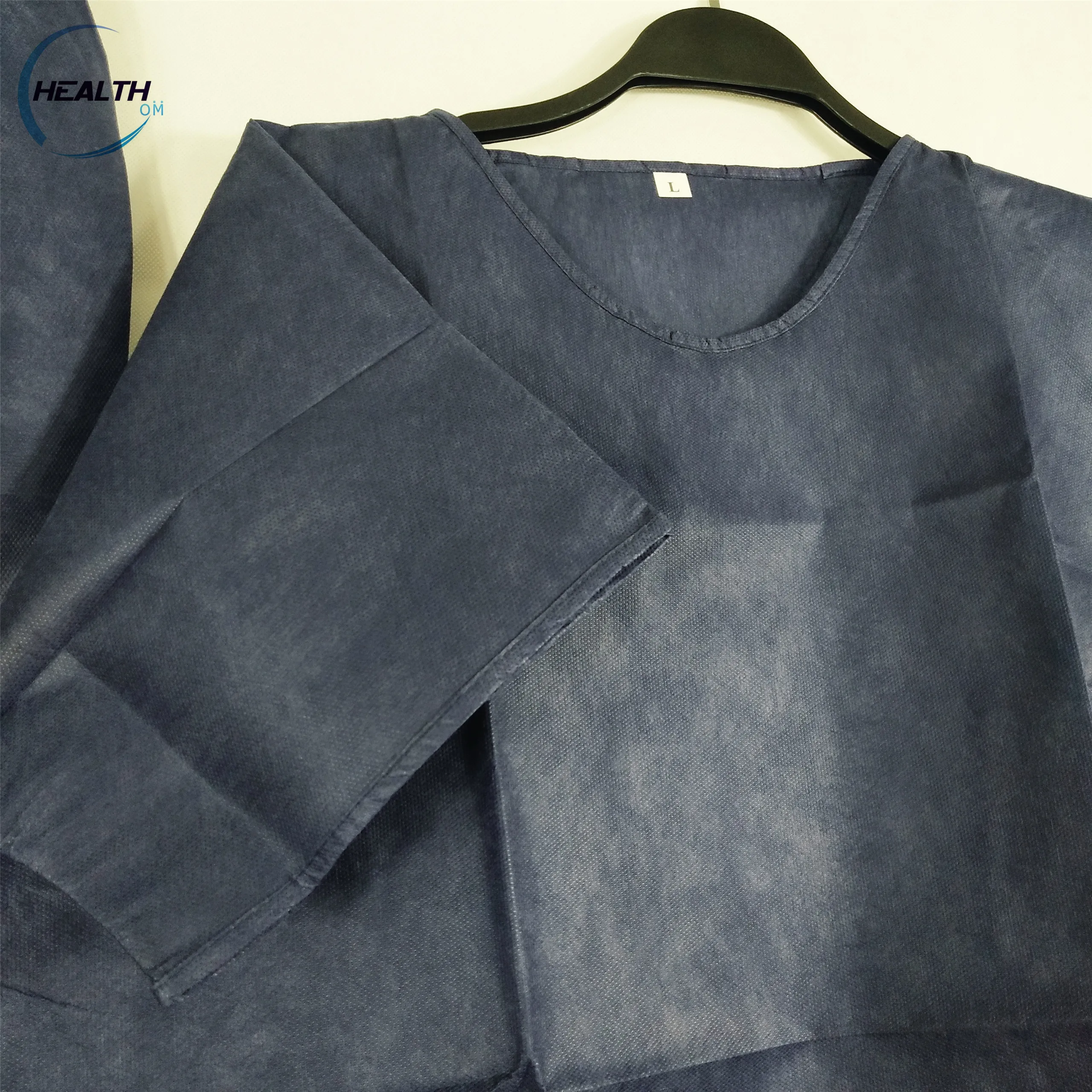 Non woven disposable scrub suit navy blue scrubs tops