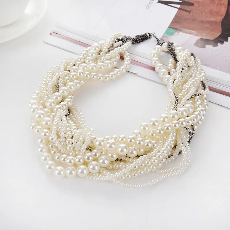2018 new trendy popular top selling pearl necklace jewelry in stock