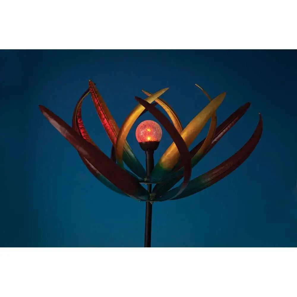 Многоцветный Металлический Спиннер на солнечной батарее в виде тюльпана