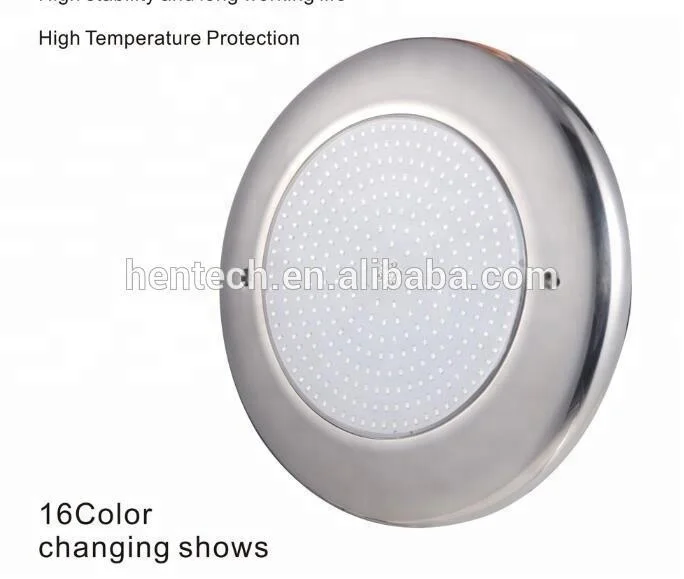 Hentech NEW 2mm Thickness INOX 316L Led pool light 12VAC  33W CW/NW/WW 100% Resin Filled/Underwater light/IP68