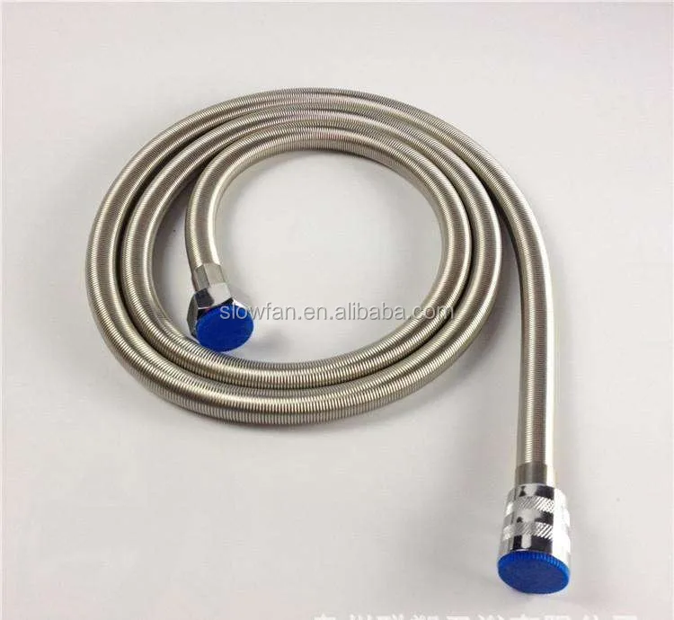 1.5m extension to 2m stainless steel flexible ss spring shower hose manguera flexible de acero