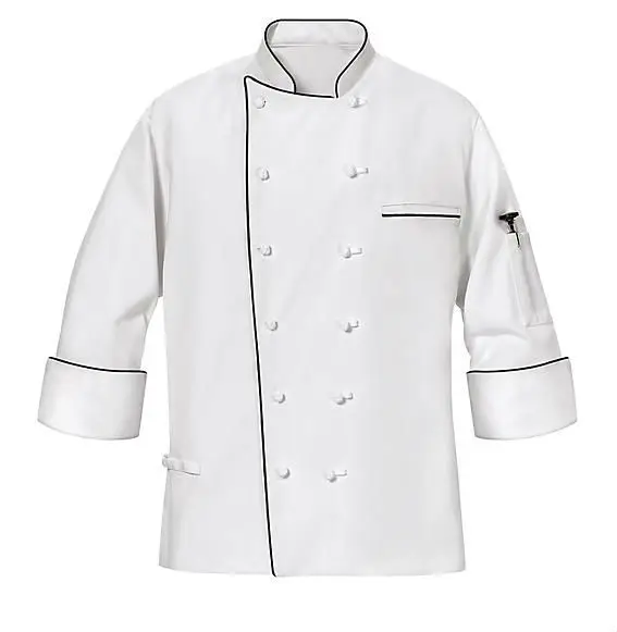 
High Quality Cheap Long Sleeves Chef Clothes Coat Uniform Kitchen Coffee Chef Jacket 