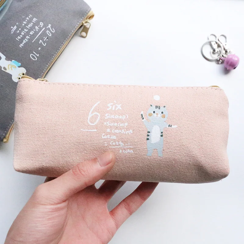 Небольшой холщовый пенал на молнии с индивидуальным принтом