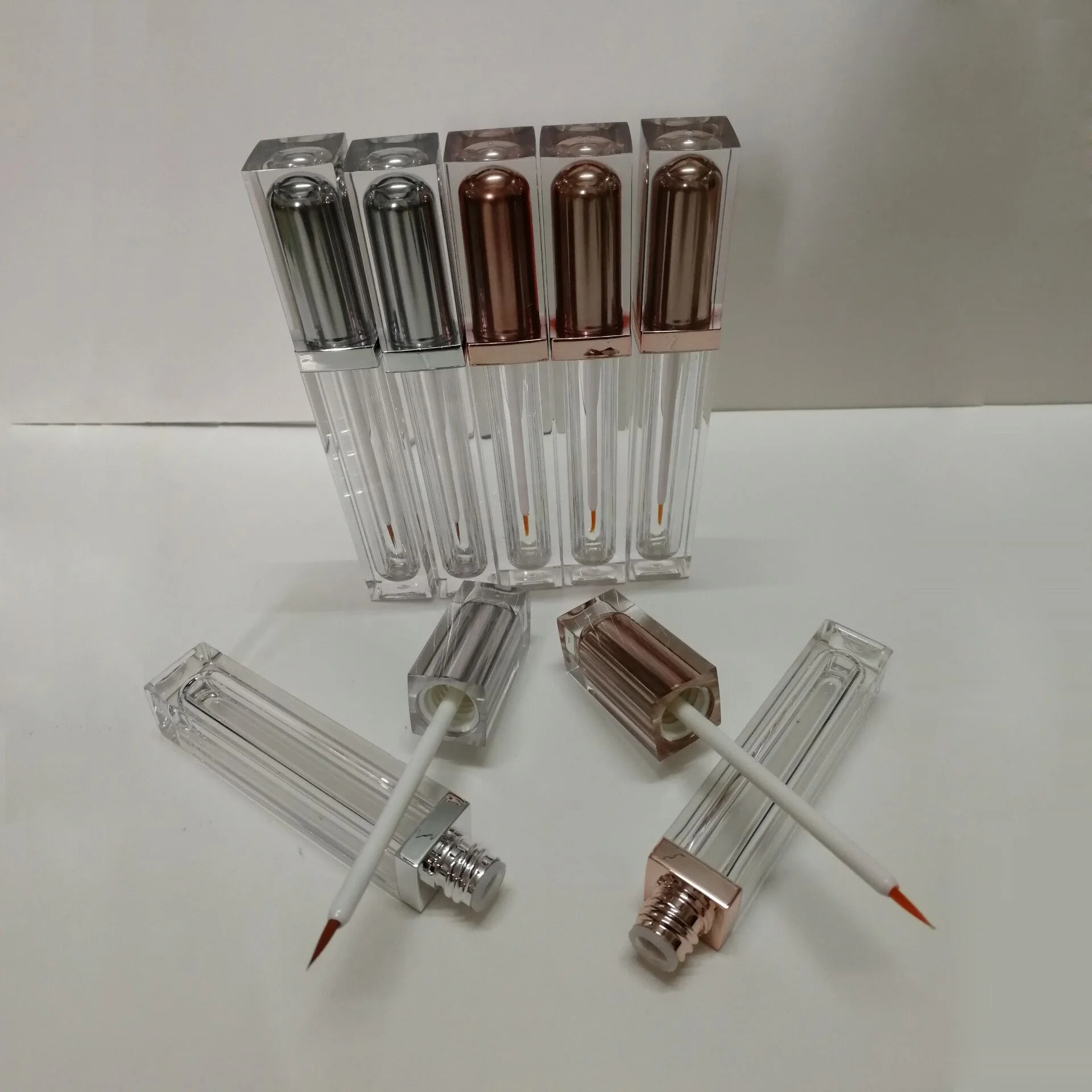 8ml square clear plastic cosmetic eyelash growth serum tube