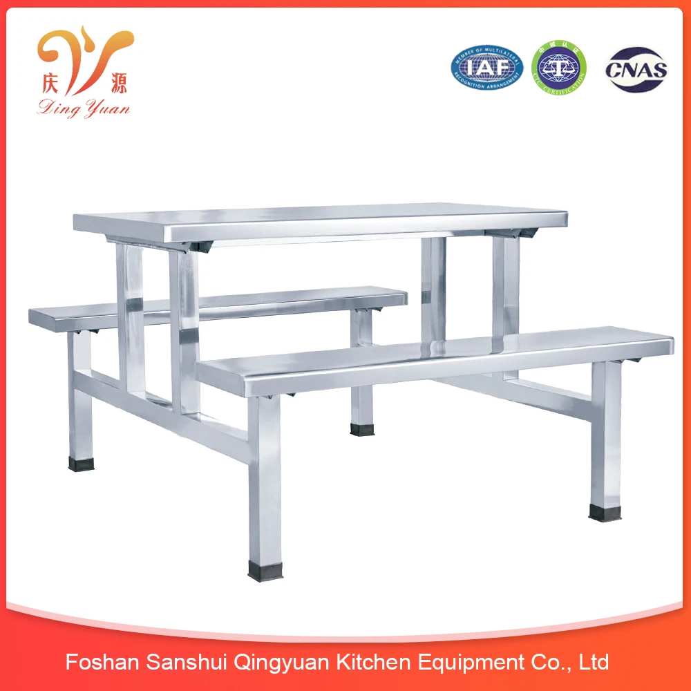 
Hot sell Stainless steel canteen table and chairs for school 