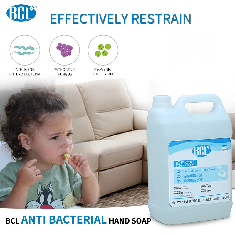 Wholesale 5L Antiseptic Liquid Hand Soap Sanitized hand washing liquid antibacterial hand gel for hospital food processing area