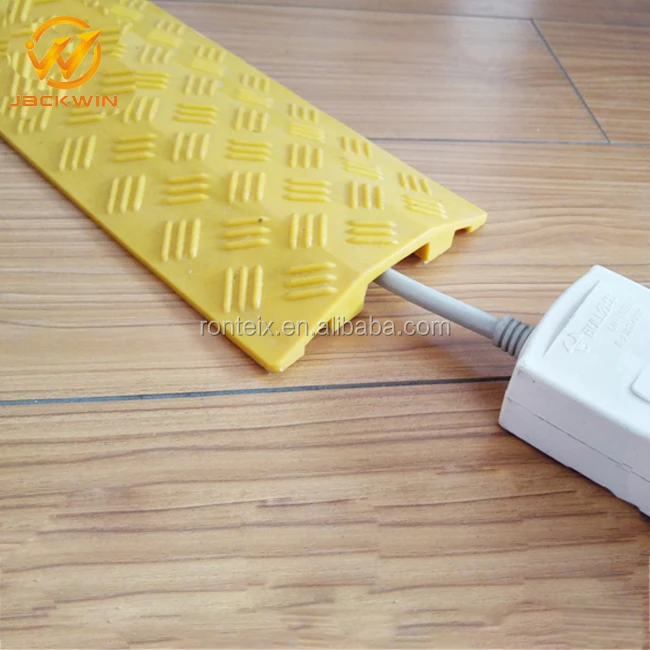 Yellow or Black Plastic 1 Channel Electrical Cord Cover for Floor