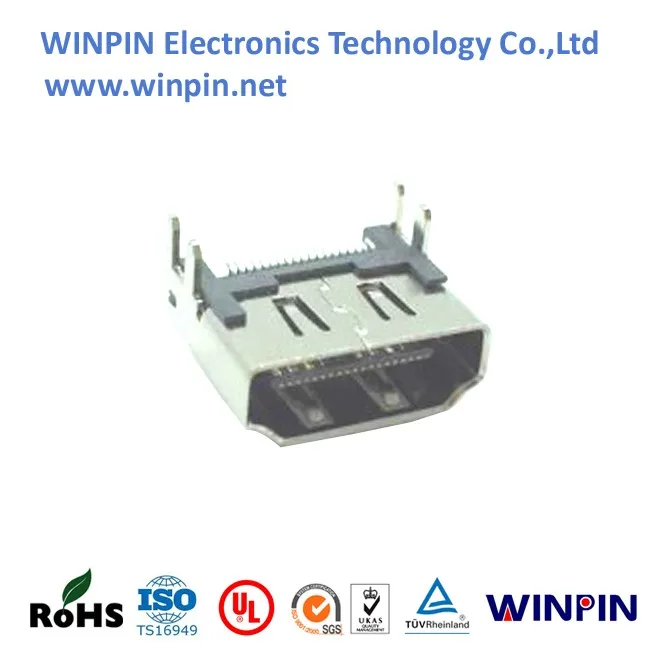 Winpin IO connector A type female right angle smt high speed