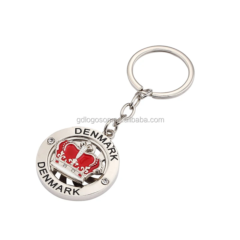 Wholesale Zinc Alloy Die Casting Turntable Novelty Key Chains Wheel Shape Italia Flag Spinner Key Rings