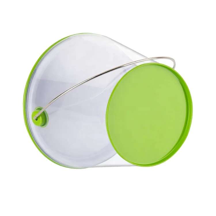 Fashionable design clear plastic tin lid can pattern paint transparent tin can