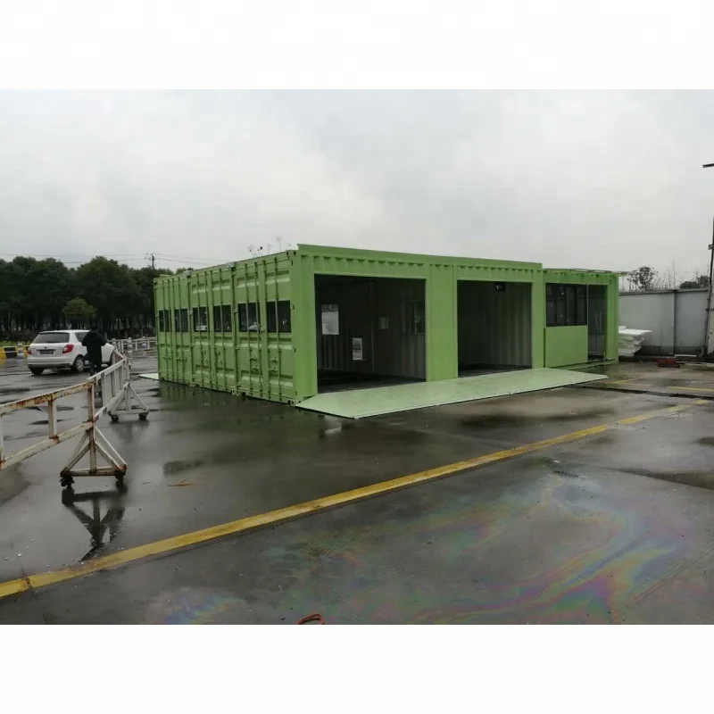 Green modified shipping container Car washing room for sale