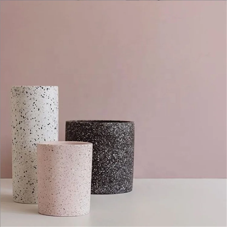 
Attractive designs cheap wholesale cylinder flower vase / terrazzo pot for plants 
