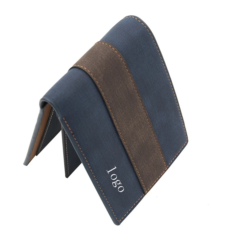 Custom Classic leisure PU leather purse contrast color men and wallet