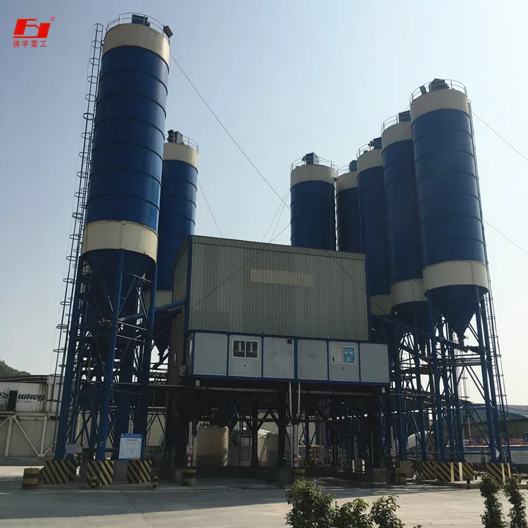 Tidy appearance Reduce noise and dust pollution HLS180 large-scale concrete mixing plant