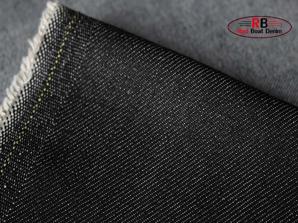 100%cotton black color 10oz combed twill denim fabric jeans fabric