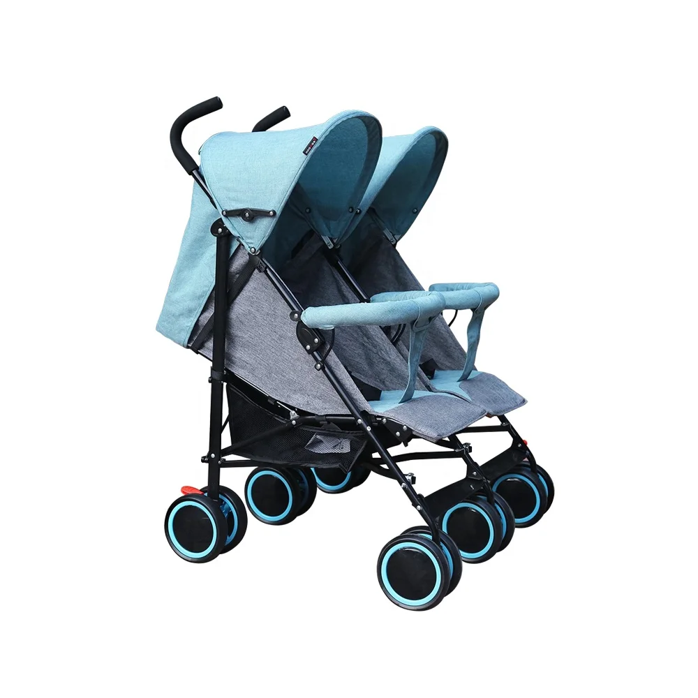 One hand folding lovely baby twins walkers carriers with cover