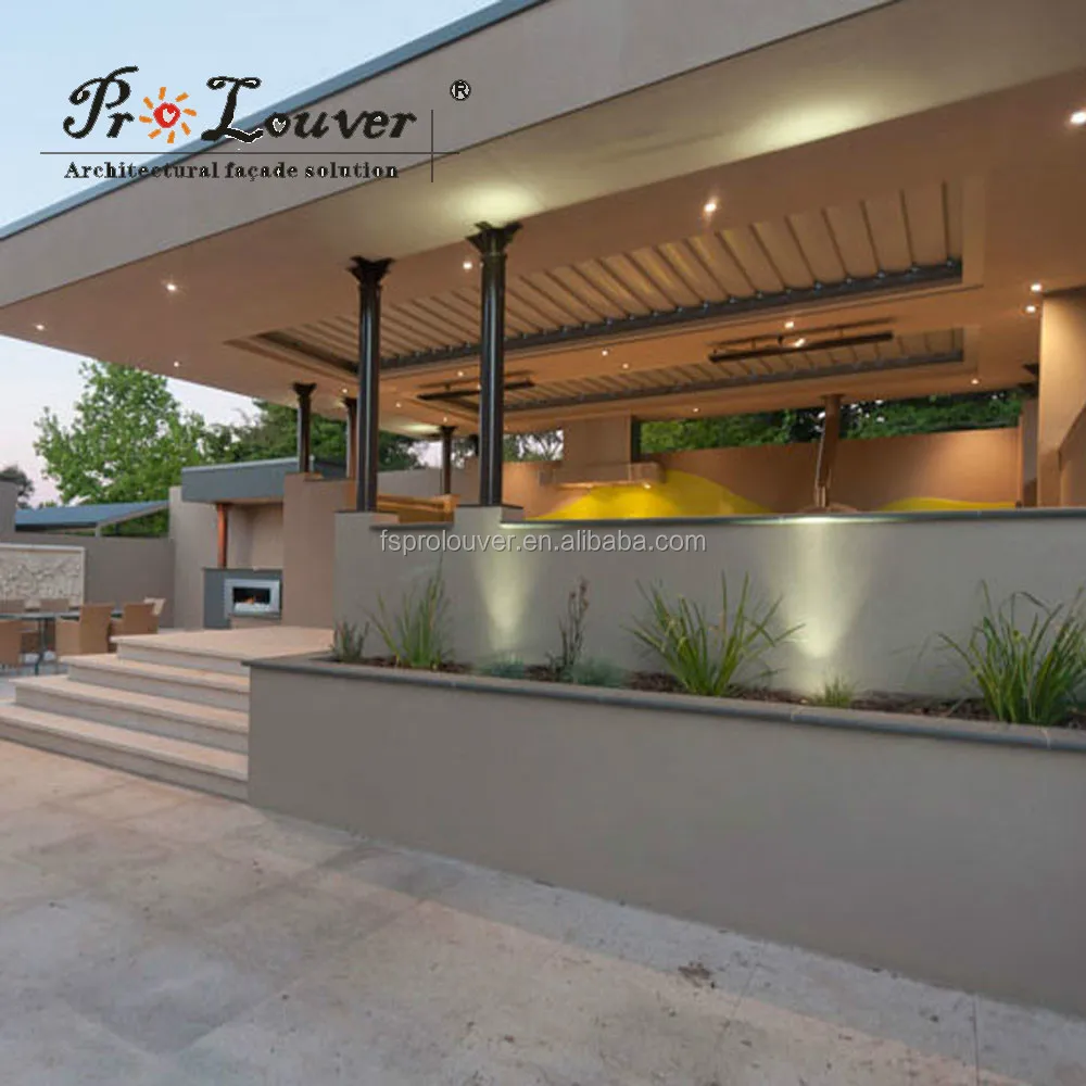 Outdoor Design Aluminum Pergola, Waterproof Pergola Covers, Automatic Roof Pergola Louver