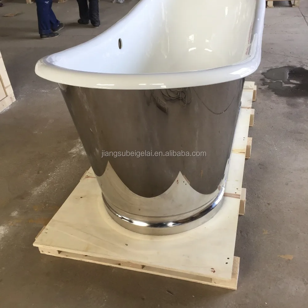 factory hot sell fico vintage freestanding enameled cast iron marble bathtub paint for bathroom with mirror finish stainless steel