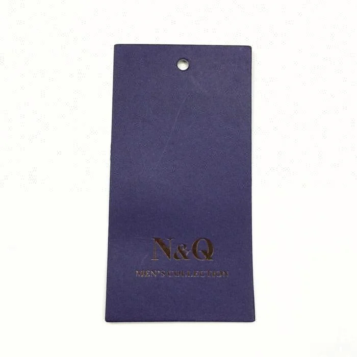 Machine made recycled paper pvc folded hang tag with printing logo