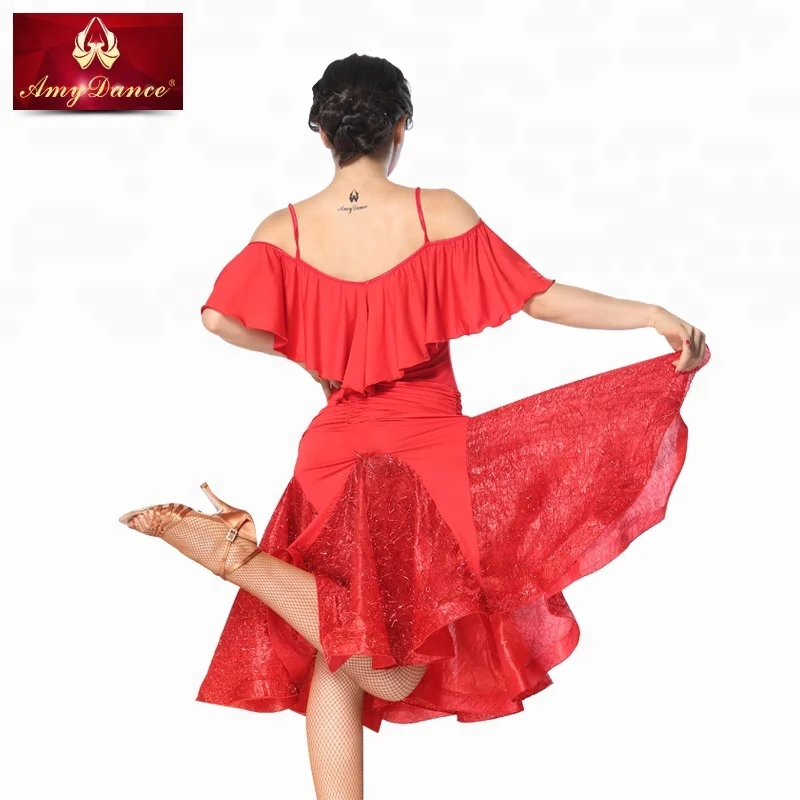 
Cloak style sexy strapless pleated waist dancing latin ballroom dress with shiner chiffon skirt latin dance costume 