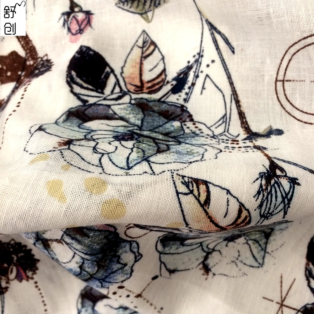 Ткань с принтом, летняя уличная ткань для женских платьев