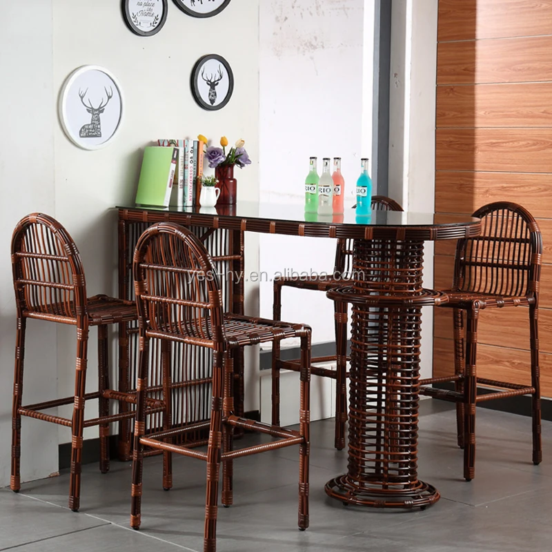 Foshan furniture factory Bar tables and chairs Party tables and chairs Rattan Table and chair Set Z681