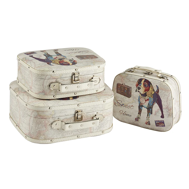 Beautiful travel suitcase 3pcs set retro leather