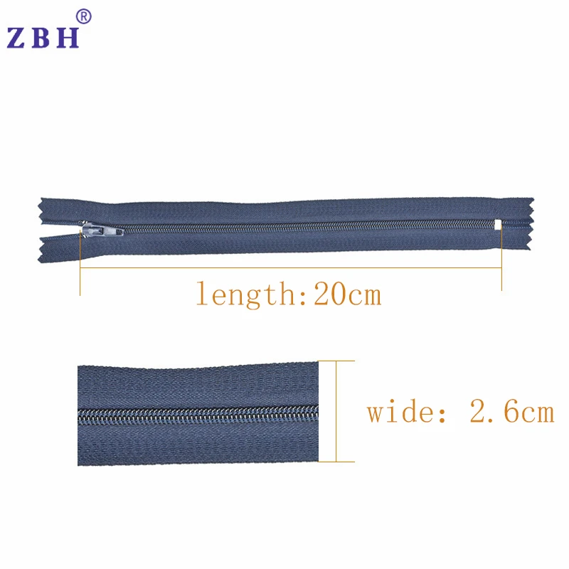 3# Zipper 20cm Color Nylon Zipper For Garment Accessories DIY