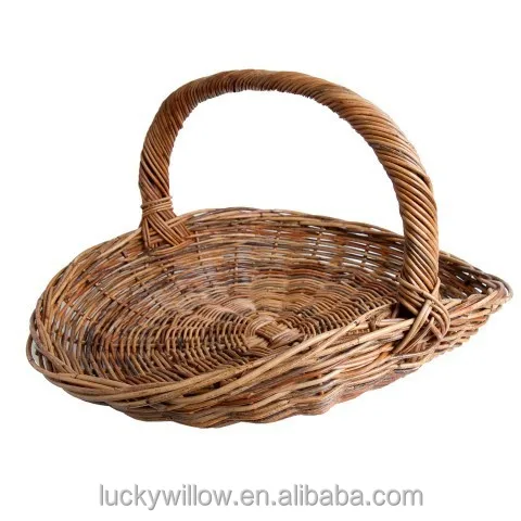 Large Wicker Garden Basket With Handle