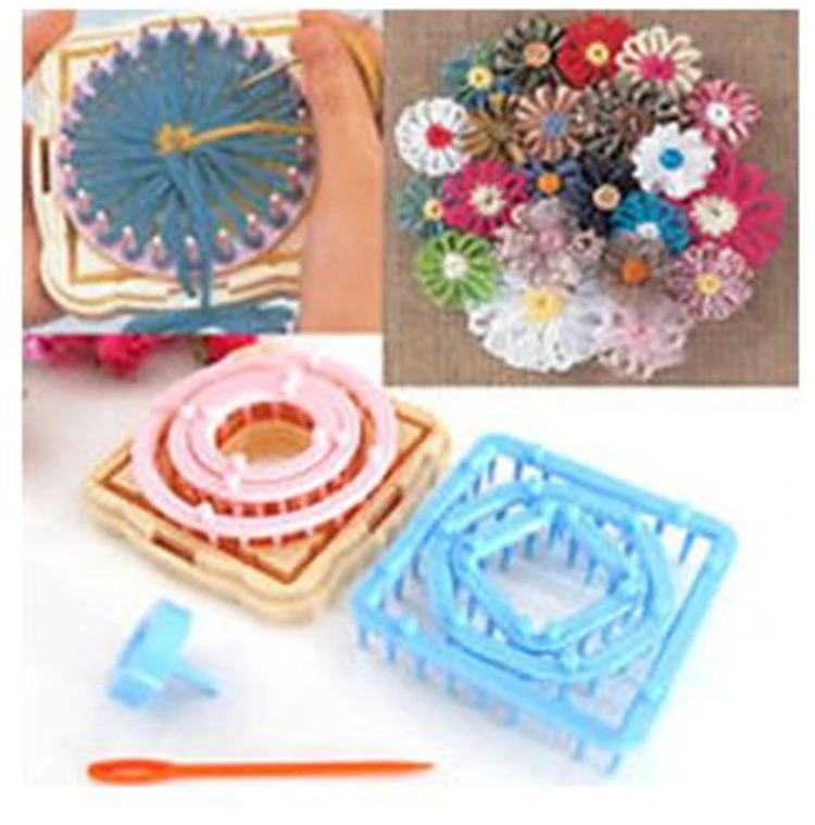 mini round hand pom pom maker for ball weaving diy knitting loom
