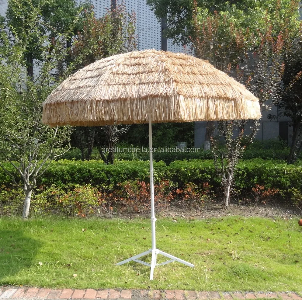 sun protection UV30+ waterproof 6foot 1.8meter normal size hawaii Raffia Tiki straw garden beach  parasols for hotel outdoor