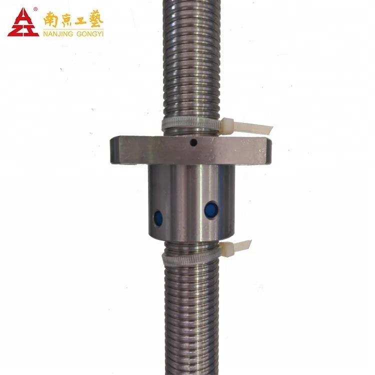 long working life 12 mm Chrome Steel CNC ball screw assembly for Slotting Machine