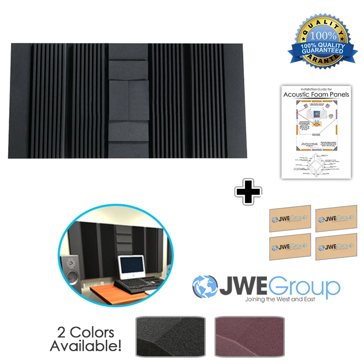 Два кольца в одном, 12 шт./набор, набор стеновой изоляции пены акустическая панель звукопоглощение студия Звукоизоляционная пена 180x90x7,5 см 2 вида цветов KK1044