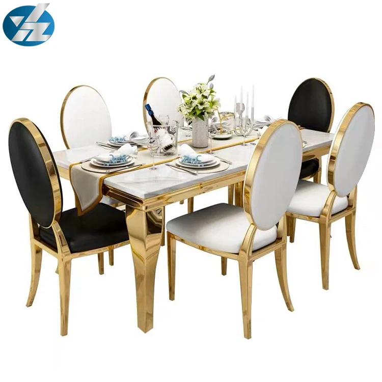 Современные Квадратные столовые столы из нержавеющей стали со стеклянной столешницей золотого цвета 1110