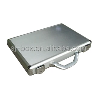 Silver Brushed Aluminum Hard Briefcase
