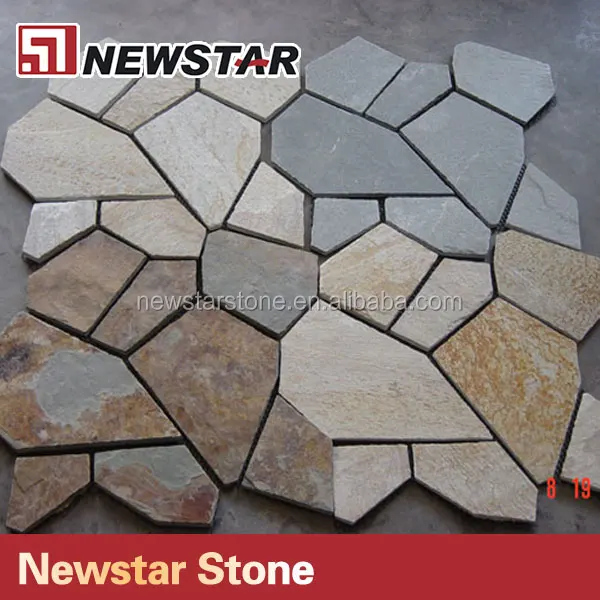 Newstar irregular shaped paver patio slate tiles pattern outdoor tile