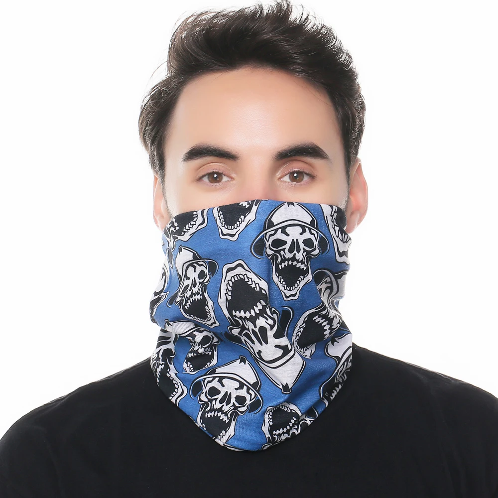 Elastic Skull Face headwear Polyester Fabric Scarf Custom Your Own Design Printed Bandanas