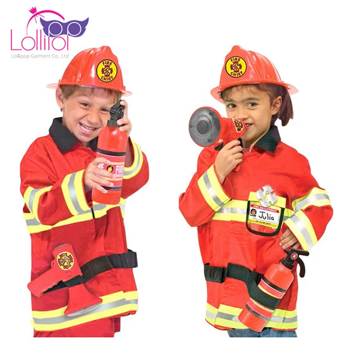 Factory direct supply fireman sam character cosplay kids firefighter child costume
