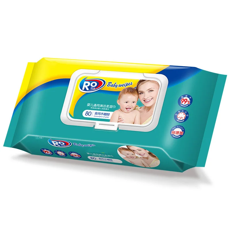 Private Label large Baby Wipe  disposable flushable unscented 100% biodegradable & non alcohol baby wet wipes