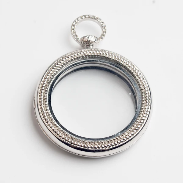 Custom locket photo frame pendant necklace empty glass pendant