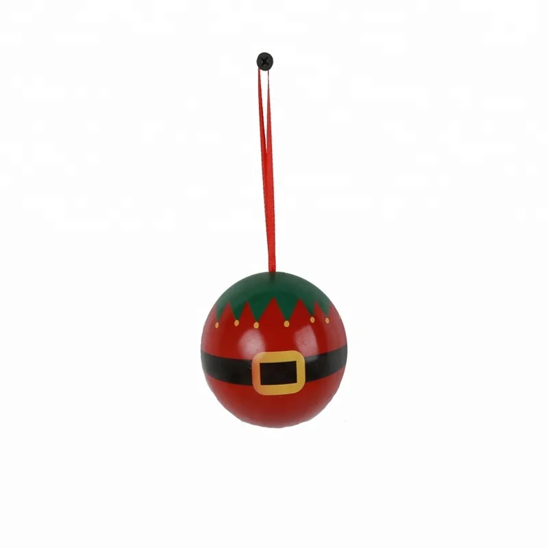 Cheap red Christmas tin balls hanging ornaments manufacturer Wholesale