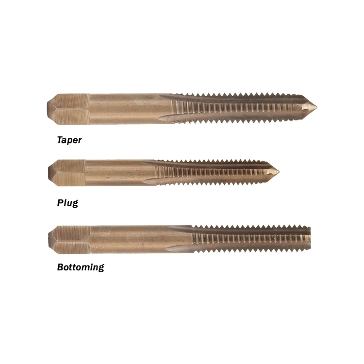 3Pcs DIN352 Alloy Steel Hand Tap Set for Steel Aluminium Brass External Thread Tapping