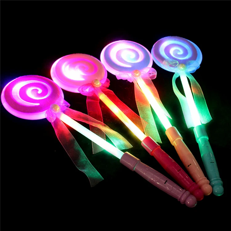 Fashion Kids Led Light-Up Lollipop Glow Sticks Toys Flashing Fairy Wand Sticks Birthday Return Gift Party Accessories