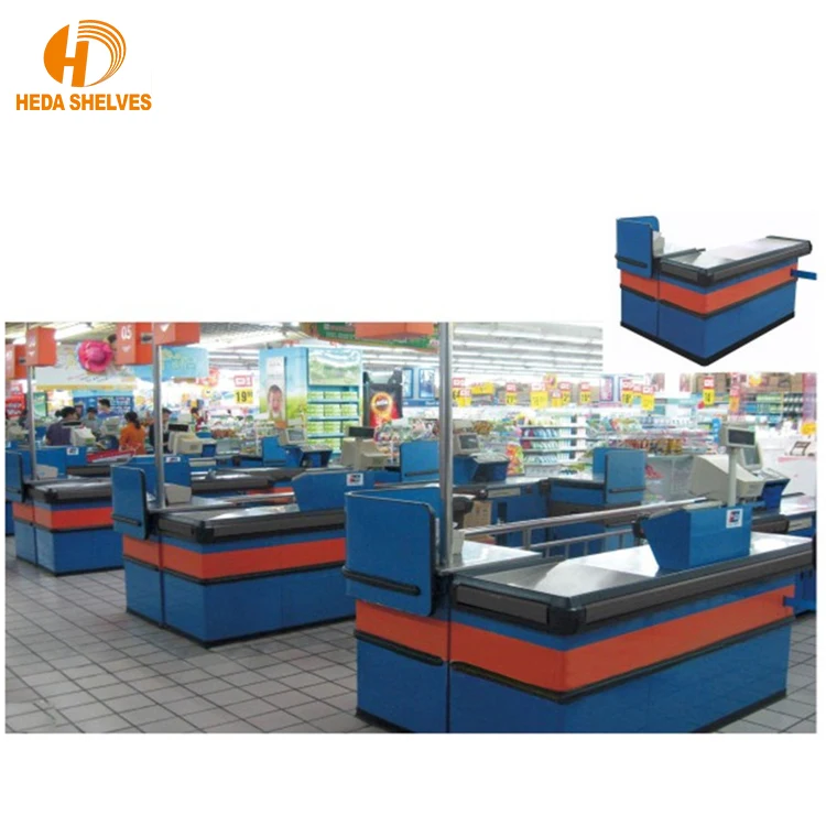 Gondola Checkout Counter Modern Retail Checkout Counters Supermarket Cashier Counter