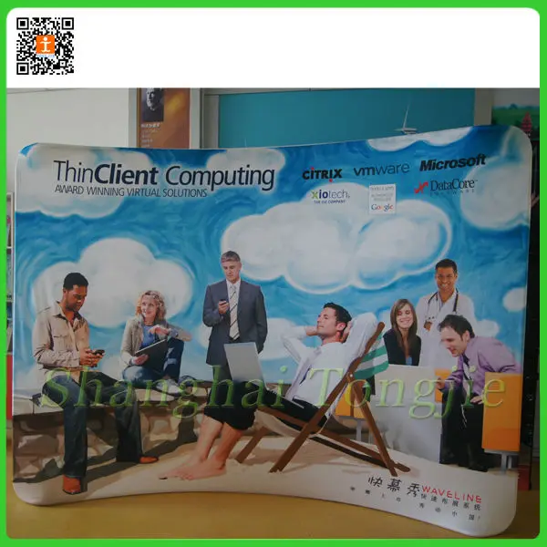 
 10ft изогнутые стены легко выставка выставка натяёение ткани отобраёения  