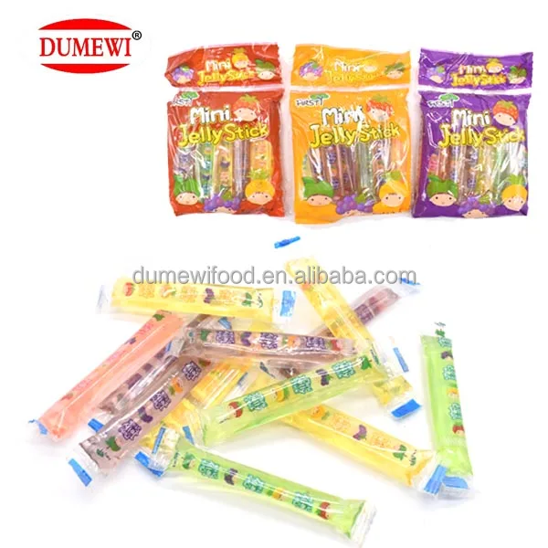 Недорогие мини-желейные палочки в ассортименте с фруктами, 12 шт.
