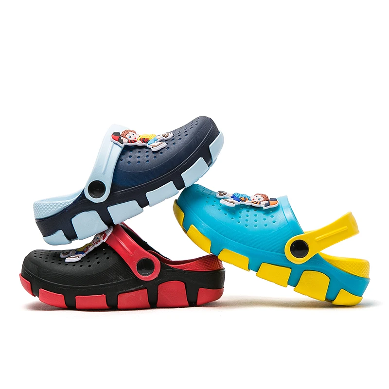 Сандалии для мальчиков и девочек, Нескользящие, пещера с мультяшными персонажами, летняя модная обувь, Нескользящие, пляжные тапочки