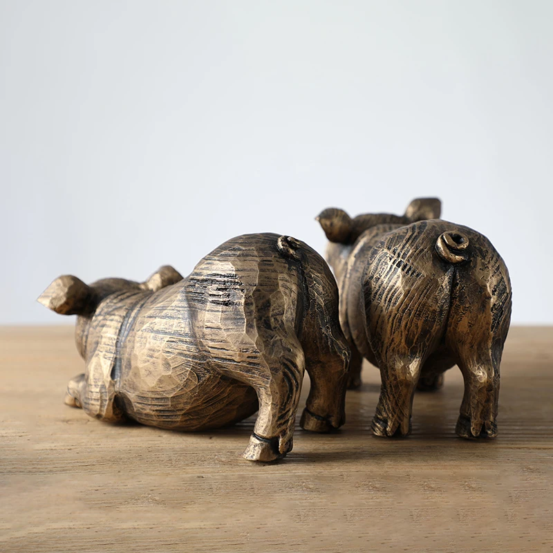2019 Custom Quality Pig Statue Resin Craft Animal Sculpture For Home Decor