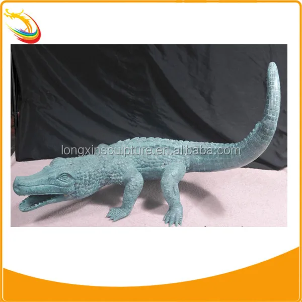 Outdoor Decor Bronze Crocodile Sculpture Bronze Alligator Statue