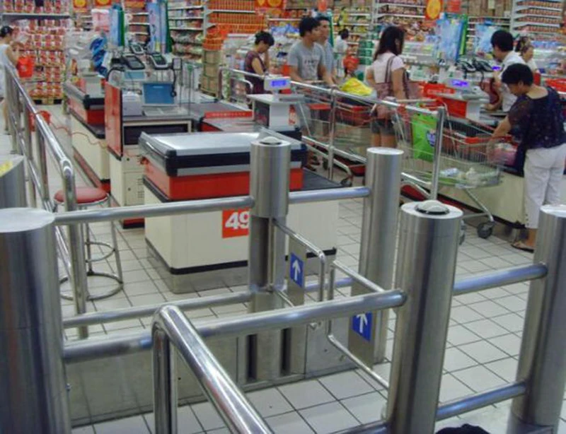 Retractable Flap Barrier Turnstile Barcode Reader with Turnstile gate
